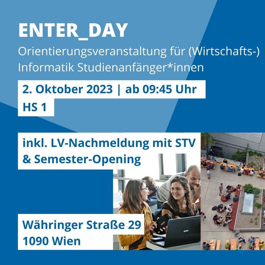 Enter_Day - Orientierungslehrveranstaltung. 2. Oktober 2023 ab 09:45 Uhr