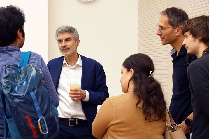 Yoshua Bengio with attendees.